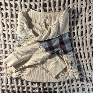 We The Free Textured Cream Top